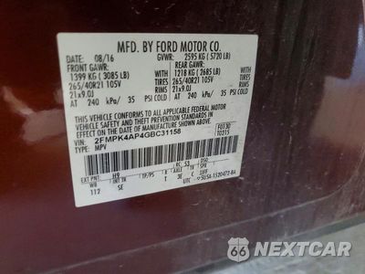 Zdjęcie 13 z 13 samochodu: 2016 FORD EDGE SPORT VIN:2FMPK4AP4GBC31158 - miniatura