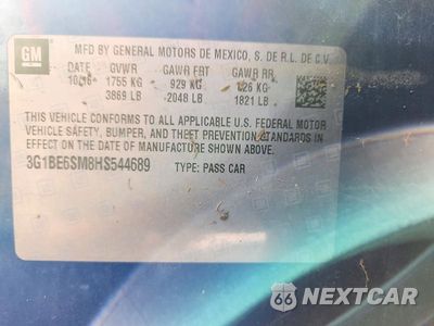 Zdjęcie 12 z 12 samochodu: 2017 CHEVROLET CRUZE LT VIN:3G1BE6SM8HS544689 - miniatura