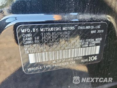 Zdjęcie 12 z 12 samochodu: 2019 MITSUBISHI MIRAGE G4 ES VIN:ML32F3FJ1KHF14829 - miniatura