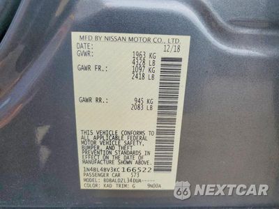 Zdjęcie 13 z 13 samochodu: 2019 NISSAN ALTIMA S VIN:1N4BL4BV3KC166522 - miniatura