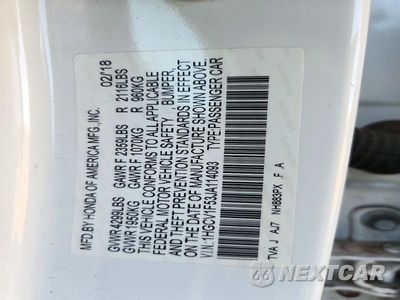 Zdjęcie 12 z 12 samochodu: 2018 HONDA ACCORD EXL VIN:1HGCV1F53JA114093 - miniatura