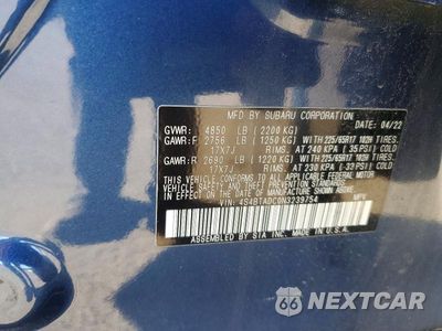Zdjęcie 14 z 14 samochodu: 2022 SUBARU OUTBACK PREMIUM VIN:4S4BTADC0N3239754 - miniatura