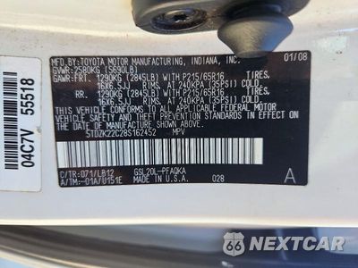 Zdjęcie 13 z 13 samochodu: 2008 TOYOTA SIENNA XLE VIN:5TDZK22C28S162452 - miniatura