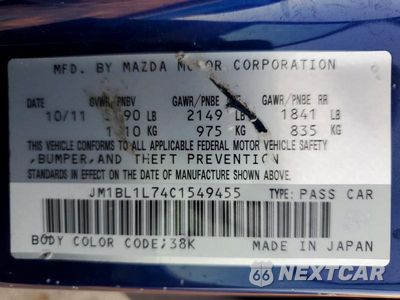 Zdjęcie 13 z 13 samochodu: 2012 MAZDA 3 I VIN:JM1BL1L74C1549455 - miniatura