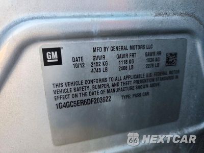 Zdjęcie 12 z 12 samochodu: 2013 BUICK LACROSSE VIN:1G4GC5ER6DF203922 - miniatura