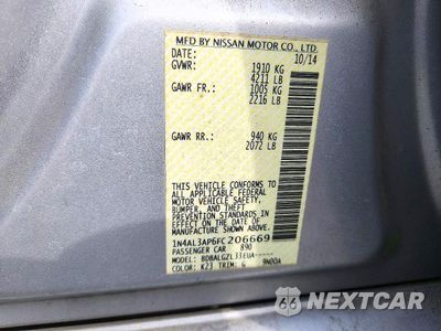 Zdjęcie 12 z 12 samochodu: 2015 NISSAN ALTIMA 2.5 S VIN:1N4AL3AP6FC206669 - miniatura