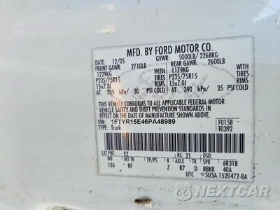 Zdjęcie 12 z 12 samochodu: 2006 FORD RANGER SUPER CAB VIN:1FTYR15E46PA48989 - miniatura