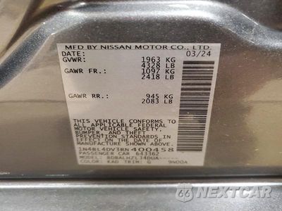 Zdjęcie 12 z 12 samochodu: 2024 NISSAN ALTIMA SV VIN:1N4BL4DV3RN400458 - miniatura