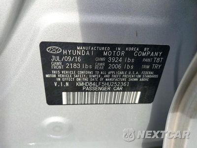 Zdjęcie 13 z 13 samochodu: 2017 HYUNDAI ELANTRA VALUE EDITION VIN:KMHD84LF5HU252361 - miniatura