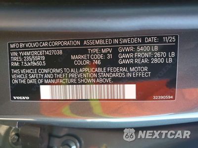 Zdjęcie 13 z 13 samochodu: 2026 VOLVO XC60 PLUS VIN:YV4M12RC6T1427038 - miniatura