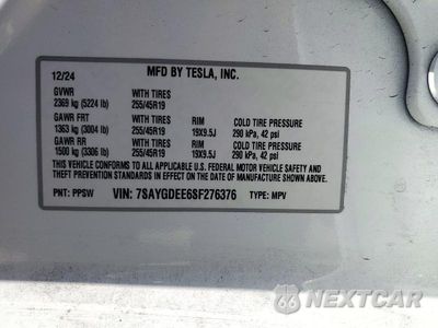 Zdjęcie 12 z 12 samochodu: 2025 TESLA MODEL Y VIN:7SAYGDEE6SF276376 - miniatura