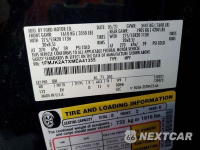 Zdjęcie 13 z 13 samochodu: 2021 FORD EXPEDITION MAX LIMITED VIN:1FMJK2ATXMEA41355 - miniatura