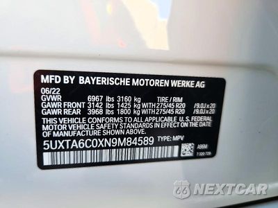 Zdjęcie 13 z 13 samochodu: 2022 BMW X5 XDRIVE45E VIN:5UXTA6C0XN9M84589 - miniatura