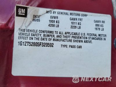 Zdjęcie 12 z 12 samochodu: 2005 CHEVROLET MALIBU LS VIN:1G1ZT52805F320592 - miniatura
