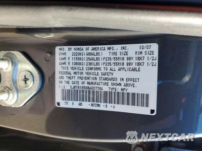 Zdjęcie 14 z 14 samochodu: 2008 ACURA RDX TECHNOLOGY VIN:5J8TB185X8A007784 - miniatura