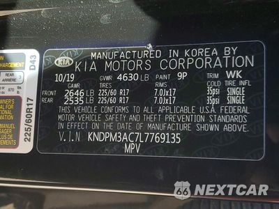 Zdjęcie 13 z 13 samochodu: 2020 KIA SPORTAGE LX VIN:KNDPM3AC7L7769135 - miniatura
