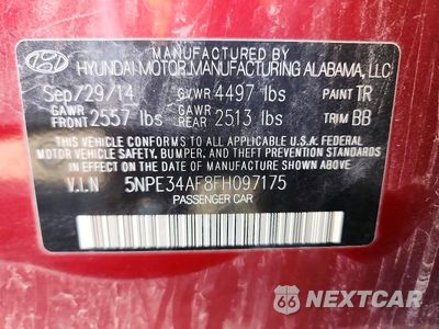 Zdjęcie 12 z 12 samochodu: 2015 HYUNDAI SONATA SPORT VIN:5NPE34AF8FH097175 - miniatura