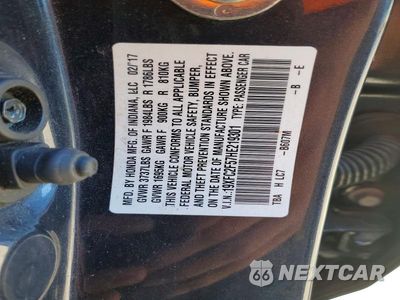 Zdjęcie 13 z 13 samochodu: 2017 HONDA CIVIC LX VIN:19XFC2F57HE219301 - miniatura