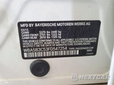 Zdjęcie 13 z 13 samochodu: 2015 BMW 535 XI VIN:WBA5B3C53FD547254 - miniatura
