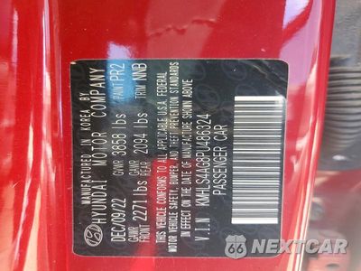 Zdjęcie 12 z 12 samochodu: 2023 HYUNDAI ELANTRA SEL VIN:KMHLS4AG8PU486324 - miniatura
