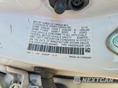 Zdjęcie 12 z 12 samochodu: 2020 HONDA CIVIC SPORT VIN:2HGFC2F8XLH524851 - miniatura