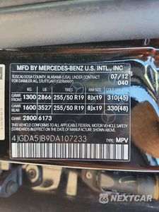Zdjęcie 13 z 13 samochodu: 2013 MERCEDES-BENZ ML 350 VIN:4JGDA5JB9DA107233 - miniatura