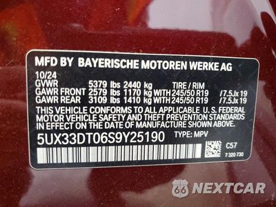 Zdjęcie 13 z 13 samochodu: 2025 BMW X4 XDRIVE30I VIN:5UX33DT06S9Y25190 - miniatura