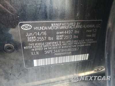 Zdjęcie 12 z 12 samochodu: 2017 HYUNDAI SONATA SPORT VIN:5NPE34AF9HH460067 - miniatura