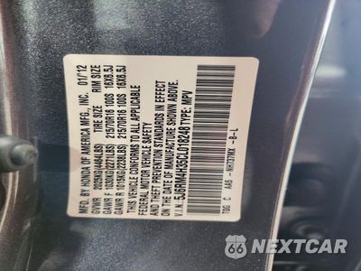 Zdjęcie 12 z 12 samochodu: 2012 HONDA CR-V LX VIN:5J6RM4H35CL018248 - miniatura
