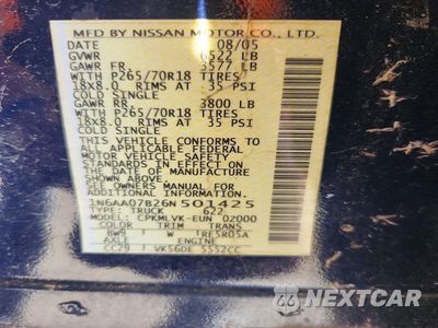 Zdjęcie 12 z 12 samochodu: 2006 NISSAN TITAN XE VIN:1N6AA07B26N501425 - miniatura