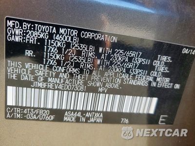 Zdjęcie 13 z 13 samochodu: 2014 TOYOTA RAV4 LE VIN:JTMBFREV4ED073081 - miniatura
