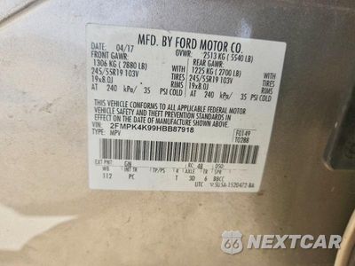 Zdjęcie 12 z 12 samochodu: 2017 FORD EDGE TITANIUM VIN:2FMPK4K99HBB87918 - miniatura