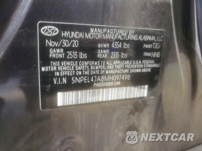 Zdjęcie 12 z 12 samochodu: 2021 HYUNDAI SONATA SEL VIN:5NPEL4JA8MH097498 - miniatura