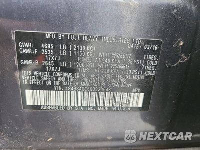Zdjęcie 14 z 14 samochodu: 2016 SUBARU OUTBACK 2.5I PREMIUM VIN:4S4BSACC6G3323648 - miniatura