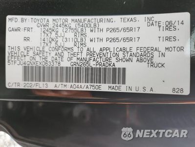 Zdjęcie 12 z 12 samochodu: 2014 TOYOTA TACOMA DOUBLE CAB PRERUNNER VIN:5TFJU4GNXEX063378 - miniatura