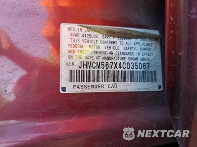 Zdjęcie 13 z 13 samochodu: 2004 HONDA ACCORD EX VIN:JHMCM567X4C035067 - miniatura
