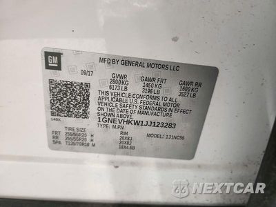 Zdjęcie 13 z 13 samochodu: 2018 CHEVROLET TRAVERSE LT VIN:1GNEVHKW1JJ123283 - miniatura