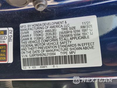 Zdjęcie 13 z 13 samochodu: 2022 HONDA CR-V TOURING VIN:5J6RT6H92NL010064 - miniatura