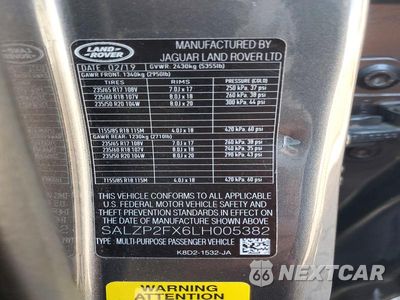 Zdjęcie 13 z 13 samochodu: 2020 LAND ROVER RANGE ROVER EVOQUE SE VIN:SALZP2FX6LH005382 - miniatura