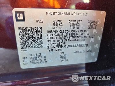 Zdjęcie 13 z 13 samochodu: 2018 CHEVROLET TRAVERSE PREMIER VIN:1GNERKKW0JJ246378 - miniatura