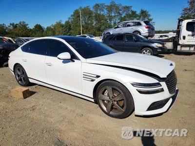 Czwarte zdjęcie samochodu z boku: 2022 GENESIS G80 SPORT PRESTIGE VIN:KMTGB4SD7NU127443 - miniatura