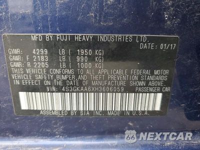 Zdjęcie 12 z 12 samochodu: 2017 SUBARU IMPREZA VIN:4S3GKAA6XH3606059 - miniatura