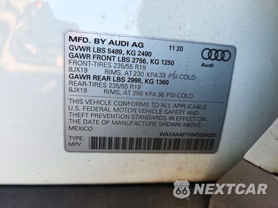 Zdjęcie 13 z 13 samochodu: 2021 AUDI Q5 PREMIUM VIN:WA1AAAFYXM2034231 - miniatura
