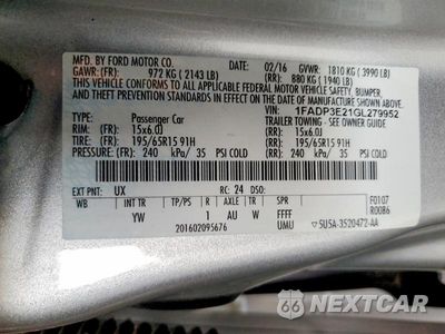 Zdjęcie 13 z 13 samochodu: 2016 FORD FOCUS S VIN:1FADP3E21GL279952 - miniatura