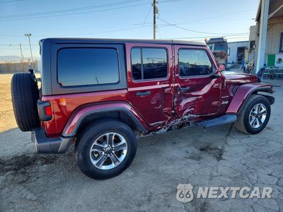 Trzecie zdjęcie samochodu z tyłu: 2021 JEEP WRANGLER UNLIMITED SAHARA VIN:1C4HJXEN9MW668038 - miniatura