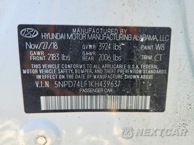 Zdjęcie 12 z 12 samochodu: 2019 HYUNDAI ELANTRA SE VIN:5NPD74LF1KH439637 - miniatura