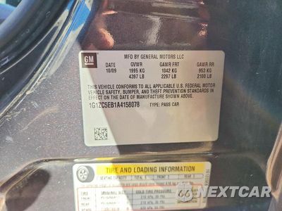 Zdjęcie 12 z 12 samochodu: 2010 CHEVROLET MALIBU 1LT VIN:1G1ZC5EB1A4158078 - miniatura