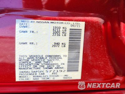 Zdjęcie 13 z 13 samochodu: 2015 NISSAN ALTIMA 2.5 S VIN:1N4AL3AP5FC577192 - miniatura