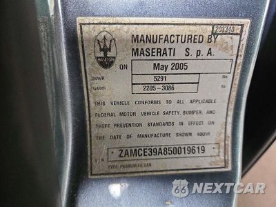 Zdjęcie 12 z 12 samochodu: 2005 MASERATI QUATTROPORTE M139 VIN:ZAMCE39A850019619 - miniatura