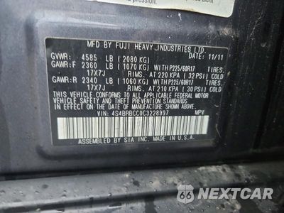 Zdjęcie 13 z 13 samochodu: 2012 SUBARU OUTBACK 2.5I PREMIUM VIN:4S4BRBCC0C3228997 - miniatura